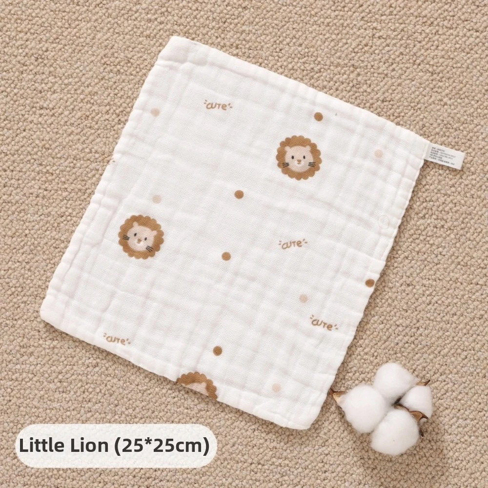2PCS 6 Layer Cotton Baby Saliva Towels Small Square Embroidery Design Burp Cloth Hand & Face Wipes Kids Handkerchief