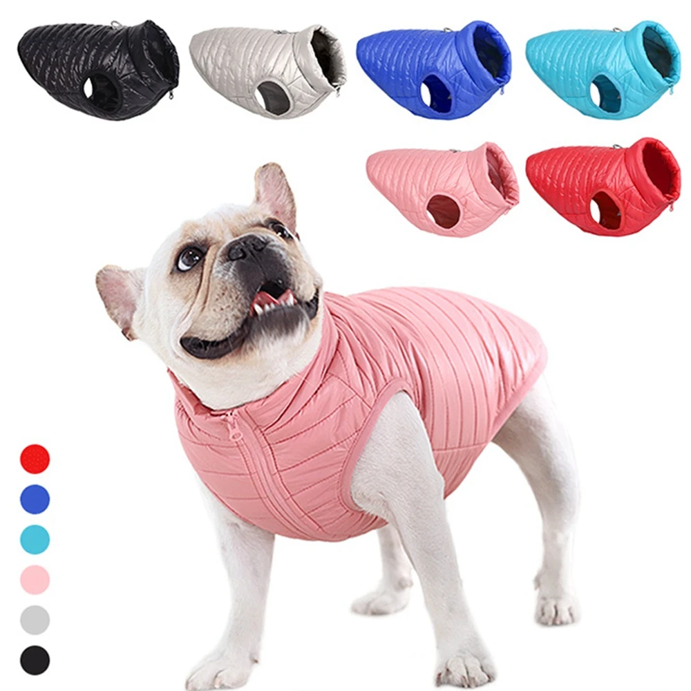 Winter Clothes Dog Down Jacket Reflective Waterproof Pet Clothes Warm French Bulldog Dog Vest Clothing For Small Large Dogs