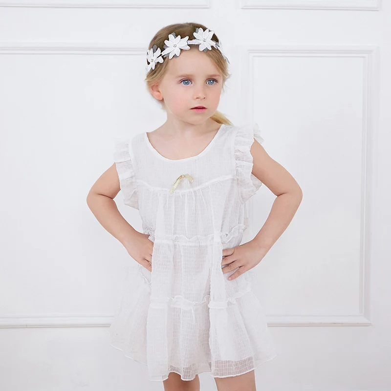 Baby Girls Flower Headband Princess White Floral Hair Ribbon Wedding Party Headwear