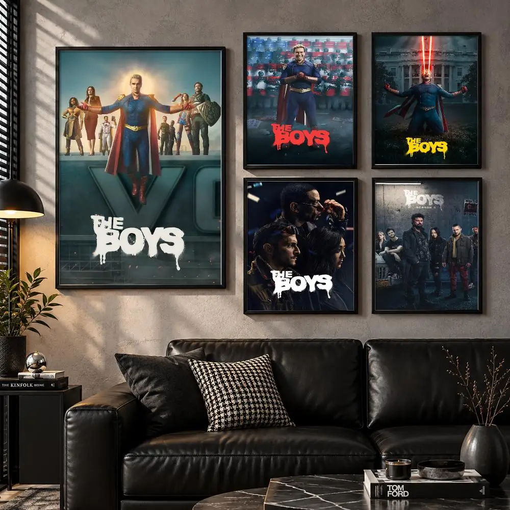 The Boys Superhero Satire Violent Antihero TV Show Poster Self-Adhesive Unframed Fashion Wall Prints for Office & Home Decor