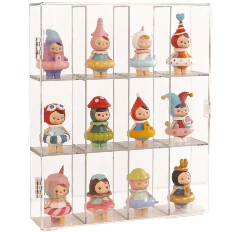 

6/12 Grid Acrylic Dustproof Cabinet Hanging Wall Transparent Storage Box Handmade Doll Display Box Display Rack For Mini Figures