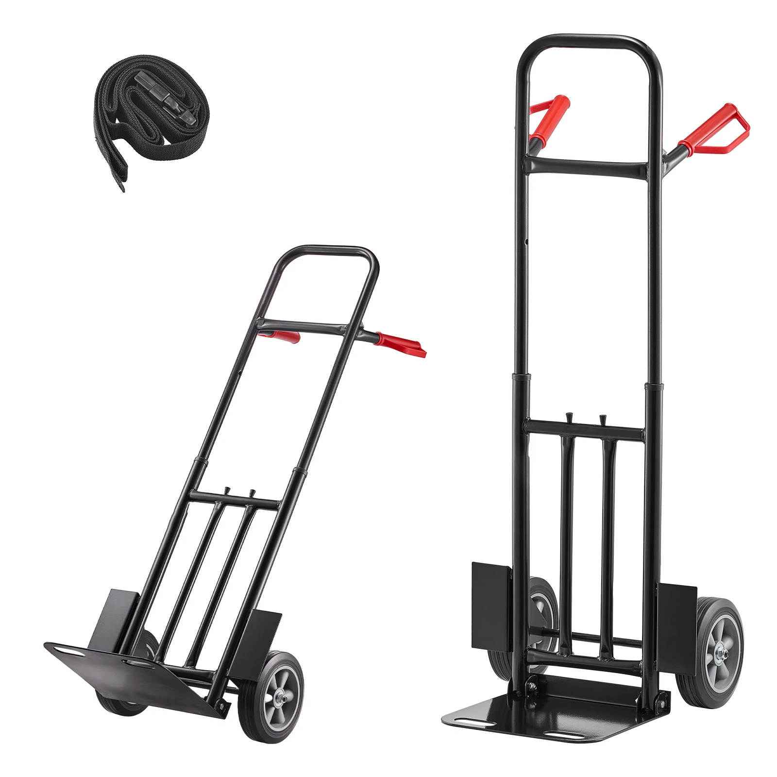 SucceBuy Chariot à main de 600 lb, chariot utilitaire portable avec roues et poignée télescopique pour le déménagement à domicile et en entrepôt