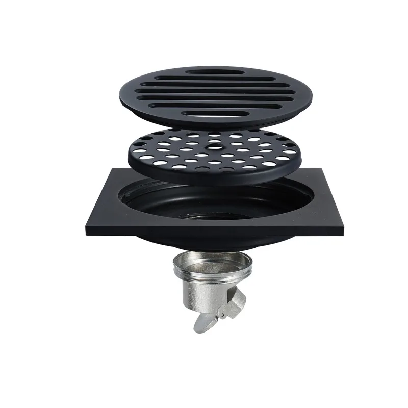 100 * 100Mm square mesh rose gold deodorant bathroom drain floor drain with universal deodorant core