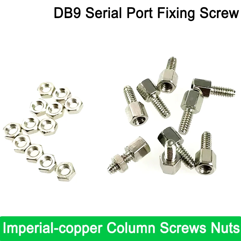 10/50Pair DB9 Head Fixing Hexagon Screw Nuts Connector English Motherboard Serial Parallel RS232 Serial DB9 Plug Fixed Screw Nut