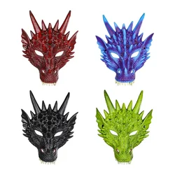 New 3D Dragon's Head Mask for Festival Party Halloween Cosplay Animal Half Face Dinosaur Mask Creature Carnival Masquerade Mask