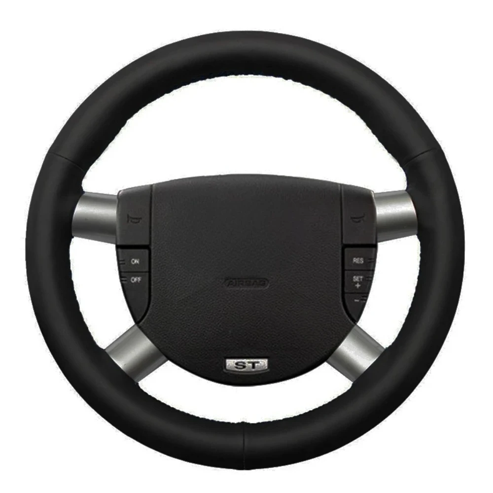 Osłona na kierownicę do samochodu ręcznie czarny z nitką sztuczna skóra dla Ford Mondeo Mk3 2002 2003 2004 2005 2006