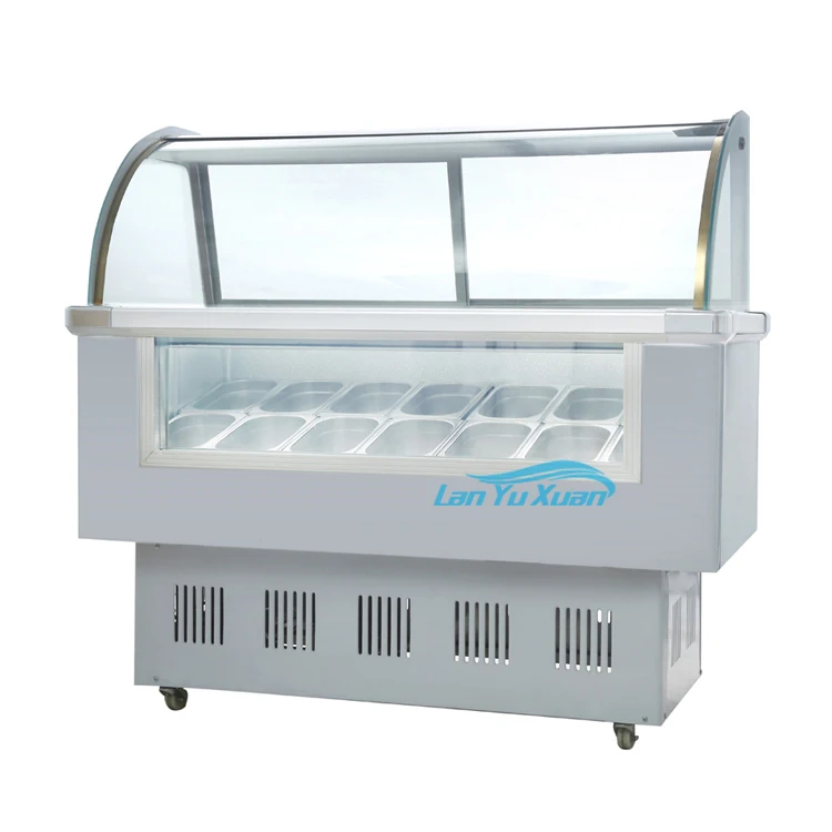 Hot Sale Universal 14 Boxes/ 10 Barrels Gelato Display Case Ice Cream Dipping Cabinet