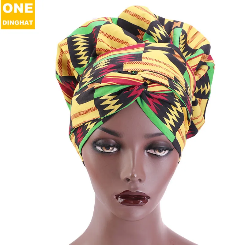 African Printed Satin Ribbon round Cap Double-Layer Satin Tam-O'-Shanter Wrap Scarf Tam-O'-Shanter