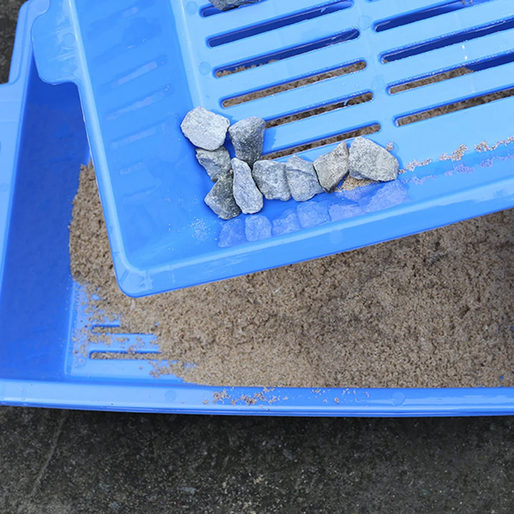 

1Pcs Cat Litter Basin Blue Strong Plastic Opening Type Cat Toilet Training Potty for Pets with Three-in-One Design