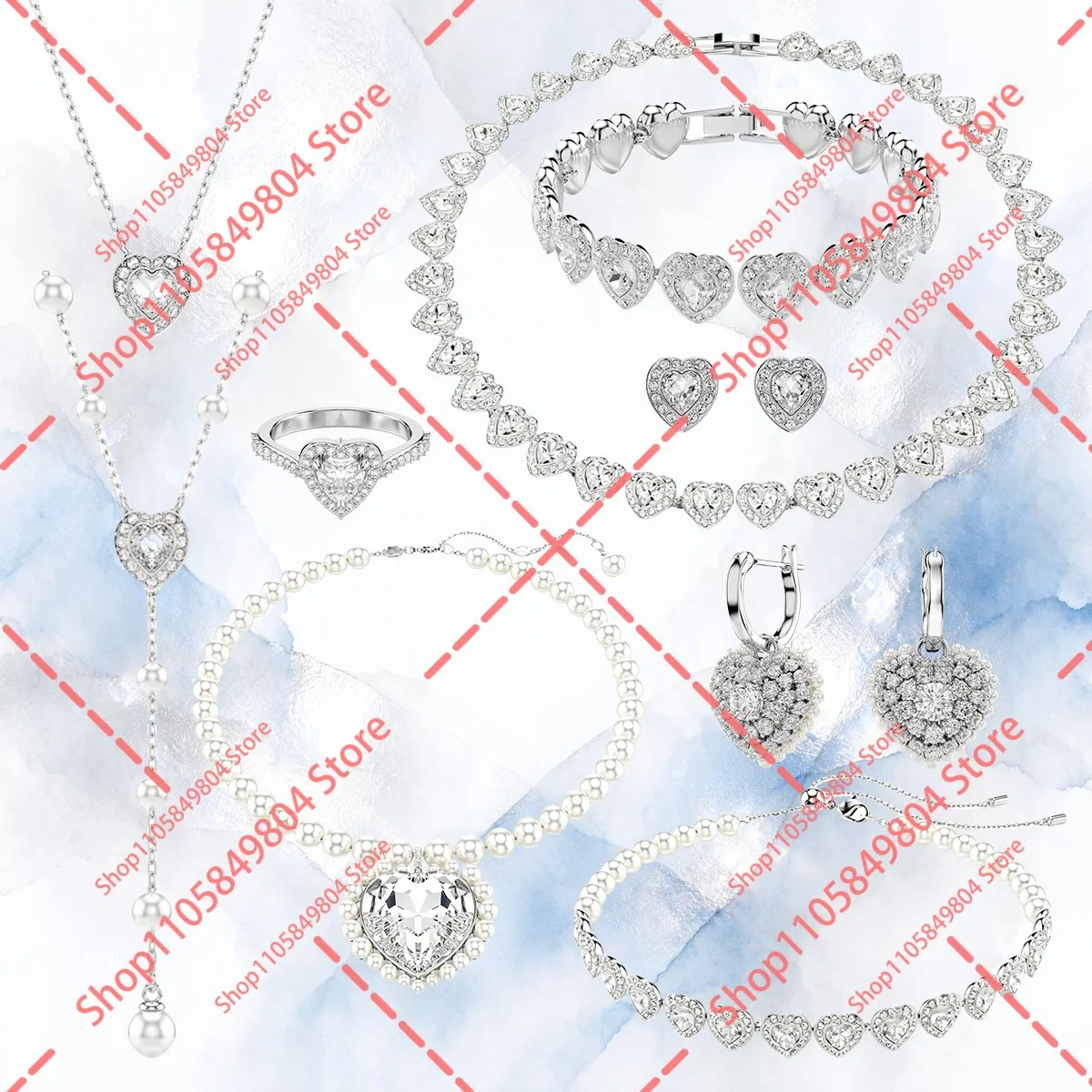 Romantic Heart Jewelry Collection Birthday Gift Set