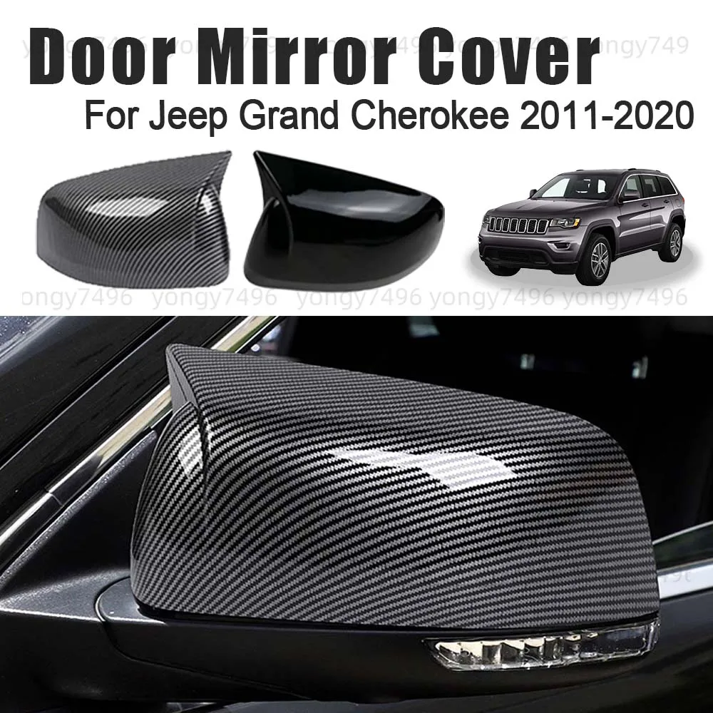 

Car Upgrade Carbon Fiber Glossy Black Door Mirror Cover For Jeep Grand Cherokee 2011-2020 Car Rearview Accessories Styling