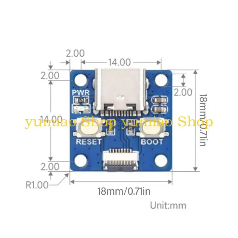 587b eficiente RP2350 Tiny Dev Board con interfaz FPC8PIN integrada y compatibilidad con USB Type C