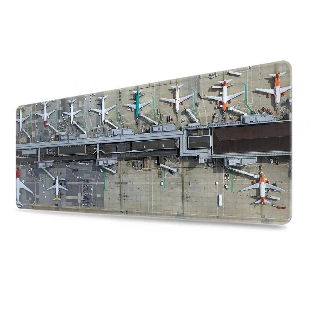 Large Airport Top View Aesthetic Rubber Gaming Mouse Pad Non-Slip Desk Mat for Office Computer Keyboard Room Decor Birthday Gift