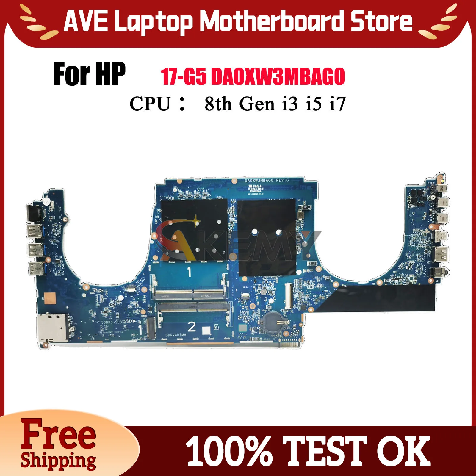 

DA0XW3MBAG0 For HP ZBook 17 G5 Laptop Motherboard With i5 i7 CPU DDR4 L28461-001 L28461-601 100% Fully Tested