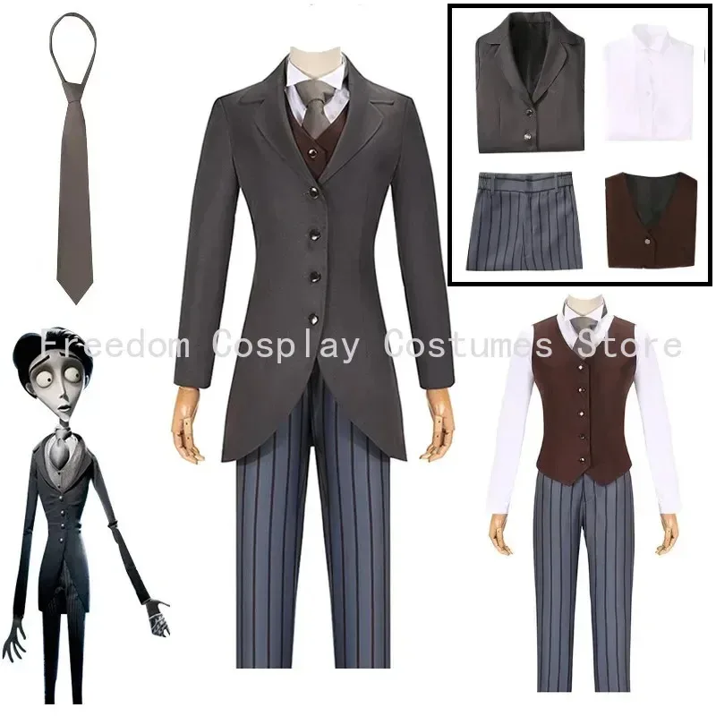 Película Tim Burton cadáver novia Victor Van Dort Cosplay disfraz chaqueta pantalones Halloween carnaval fiesta disfraz traje para hombres y mujeres