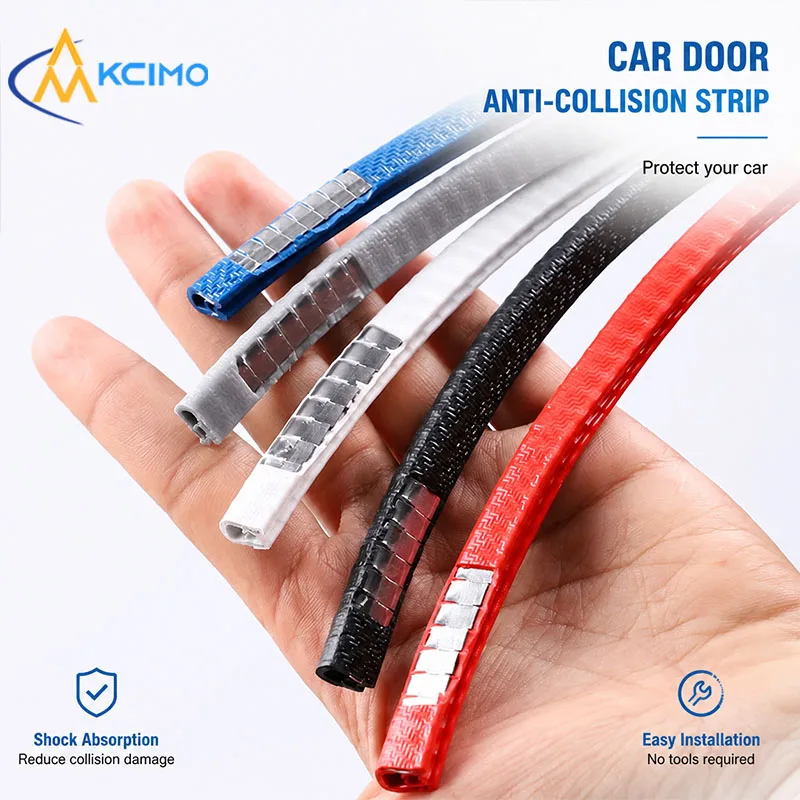 Car Door Anti Collision Strip 5M 10M Flexible Edge Guard Trim Shock Absorbing Protective Molding For Car Door Edge