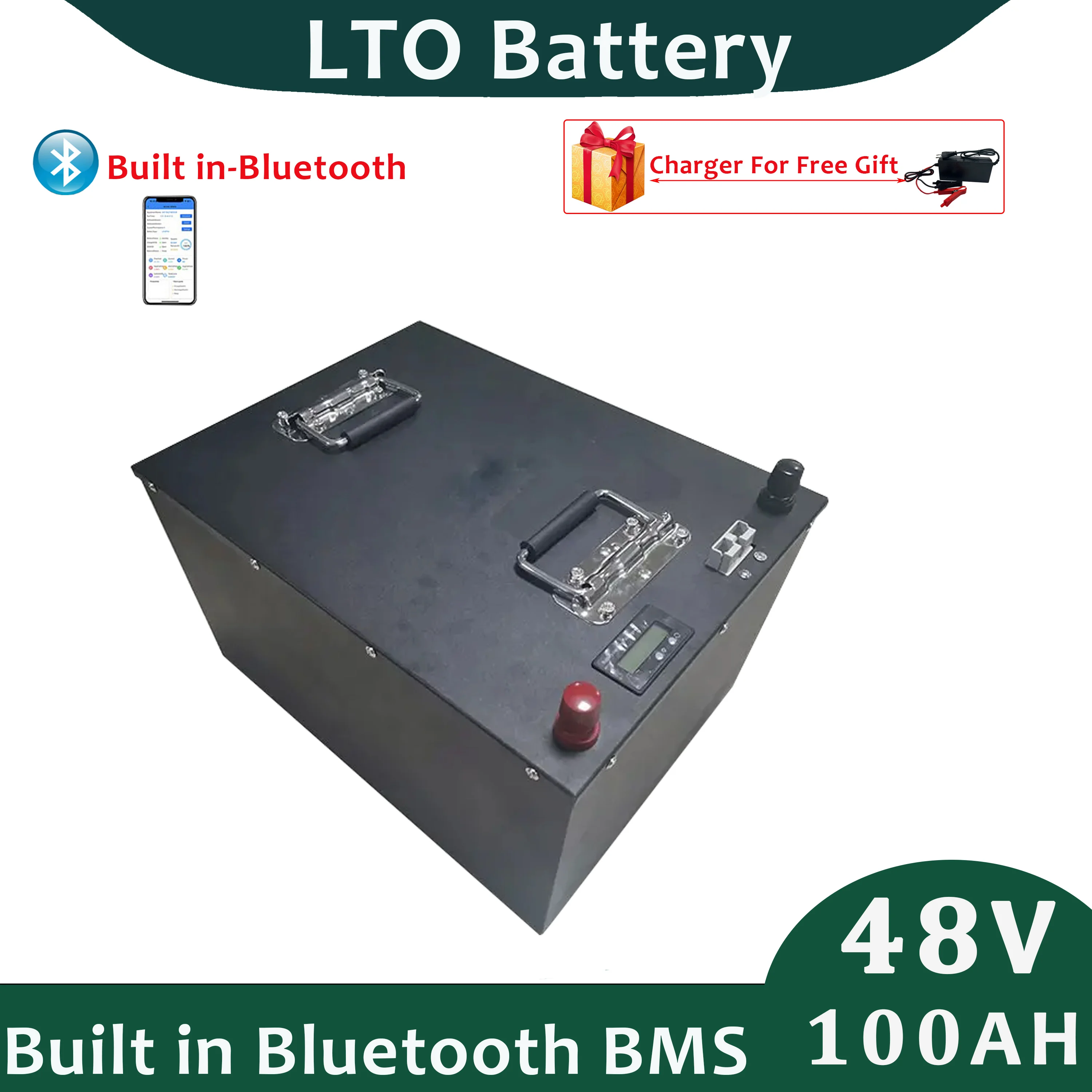 48V 100Ah LTO Rechargable Battery Pack with 10A Charger Perfect for Grid Energy Storage Electric Vehicles