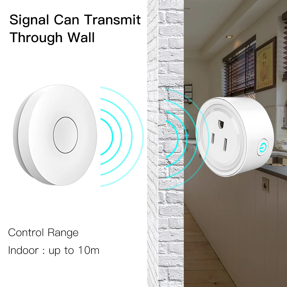 Wireless Socket Self-powered Air Switch Food Residues Garbage Disposal Appliances Fan TV 10A Remote Control No Drilling No Pipe