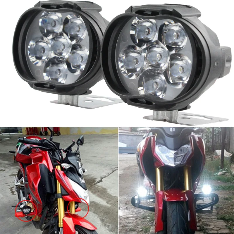 Motorcycles Spotlights 6led Waterproof Headlights Automobile Refitted High-power Lights Electric Vehicle Headlight White Light