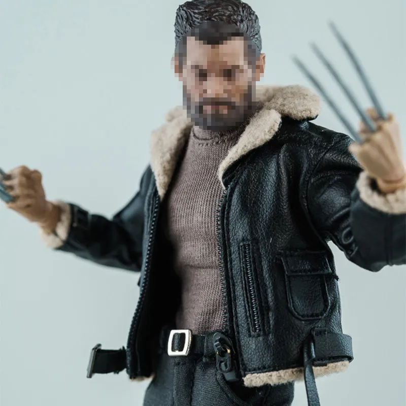 1:12 Black / Brown Motorcycle Jacket Action Figure Clothing Outfit FRS 6 Inch Male Body Compatible Doll Apparel Display