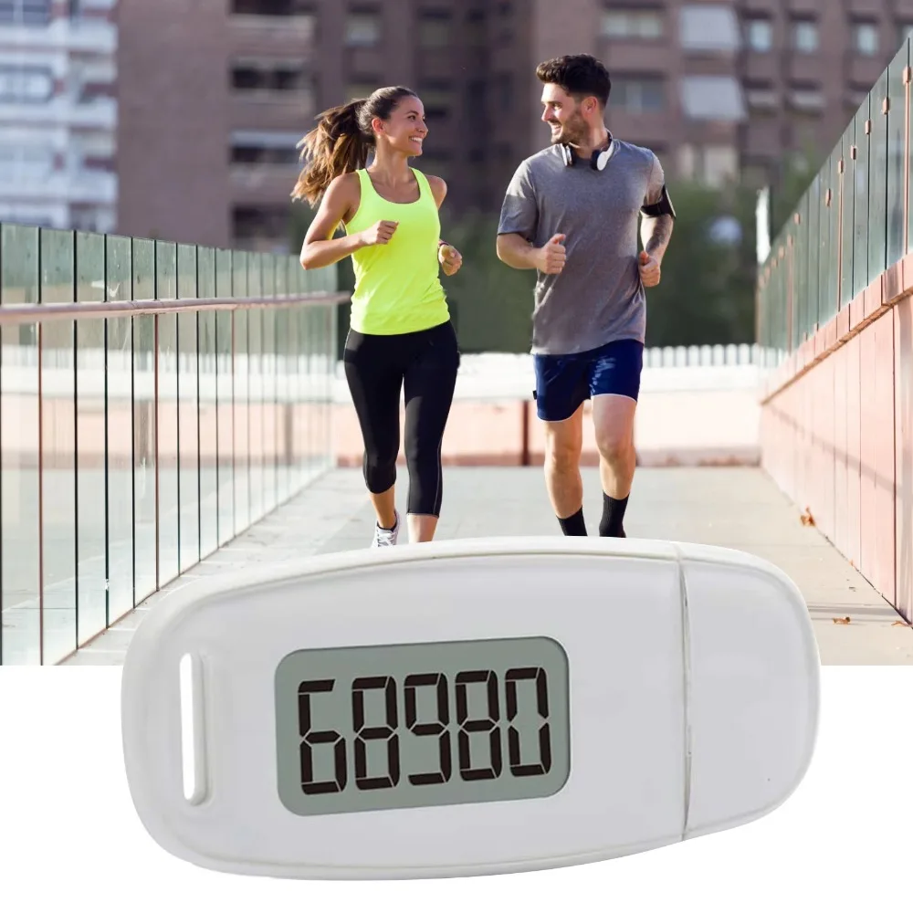 Large LCD Digits Display 3D Pedometer for Walking USB Rechargeable Backlight Step Tracker Silent Simple Walking Step Counter