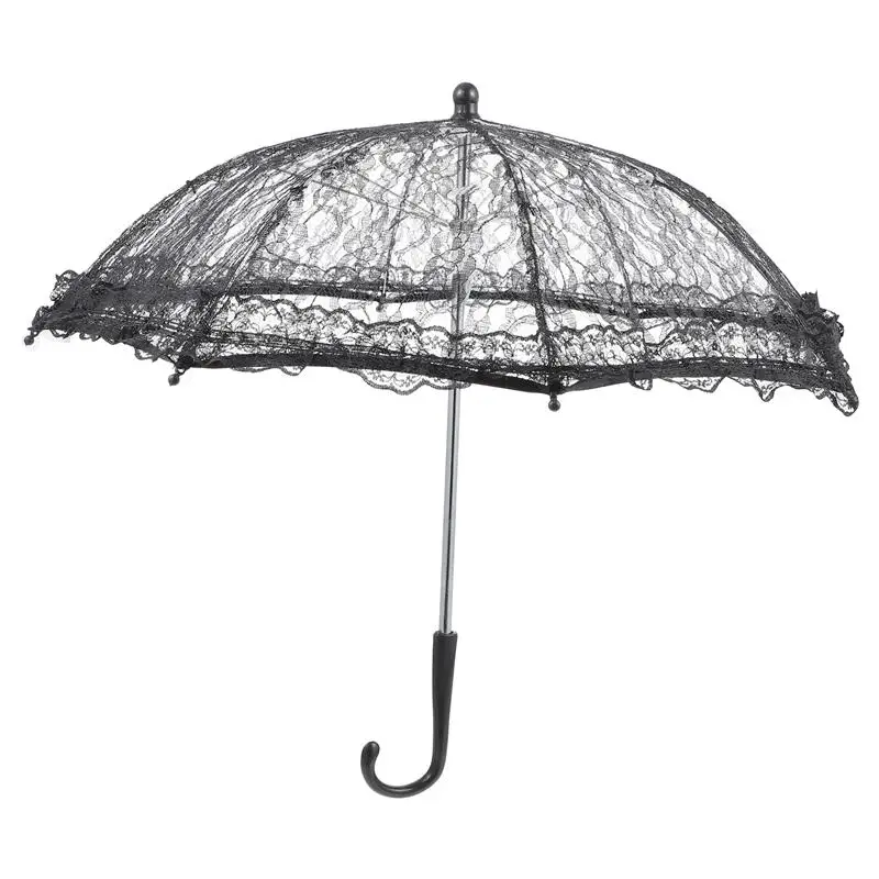 Parapluie Vintage en Dentelle Noire pour Femme, Accessoire de Décoration pour Photographie, ixde Mariage