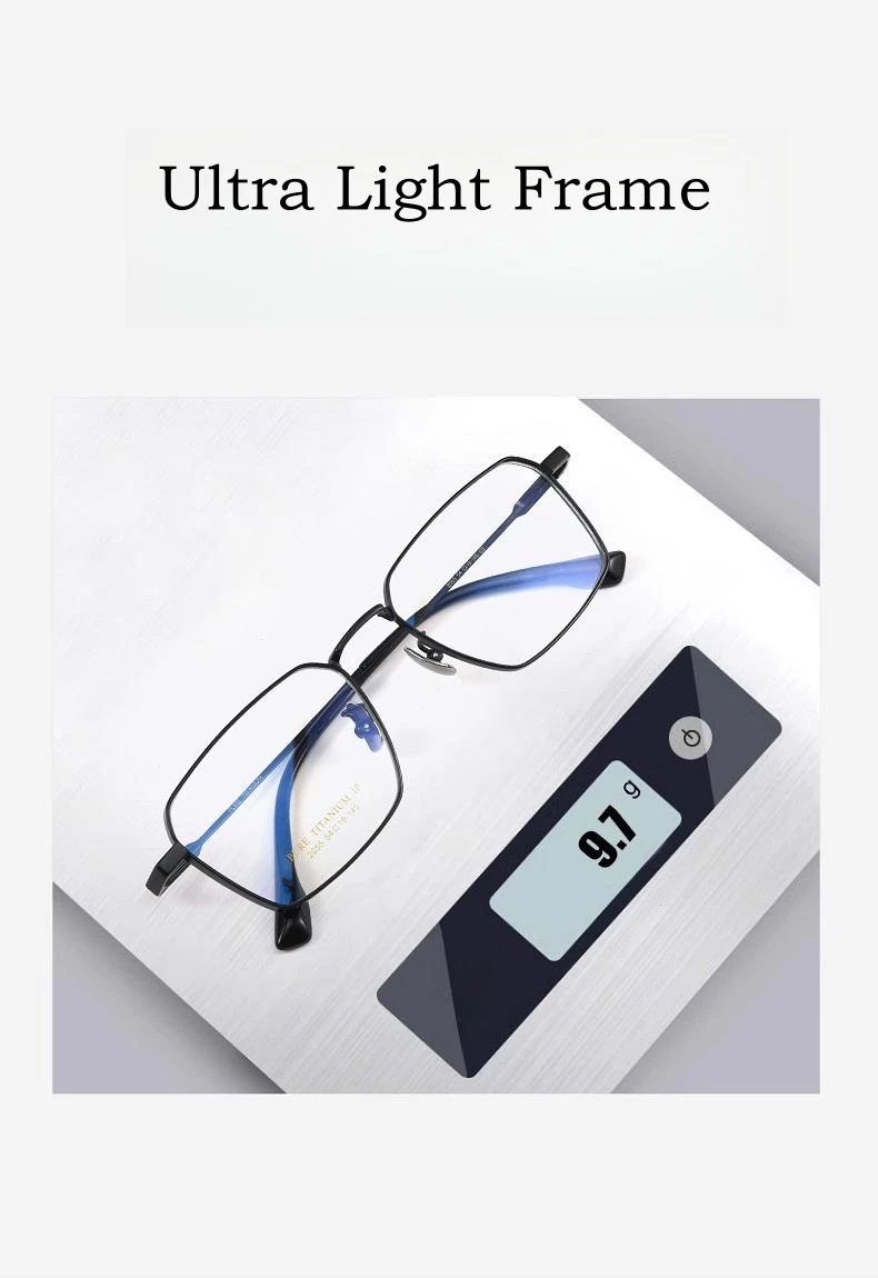 Yimaruili ultraleichte Business-Mode Myopie Brillen Retro Quadrat reines Titan optische Brille Rahmen Männer 205ct – Detail 6