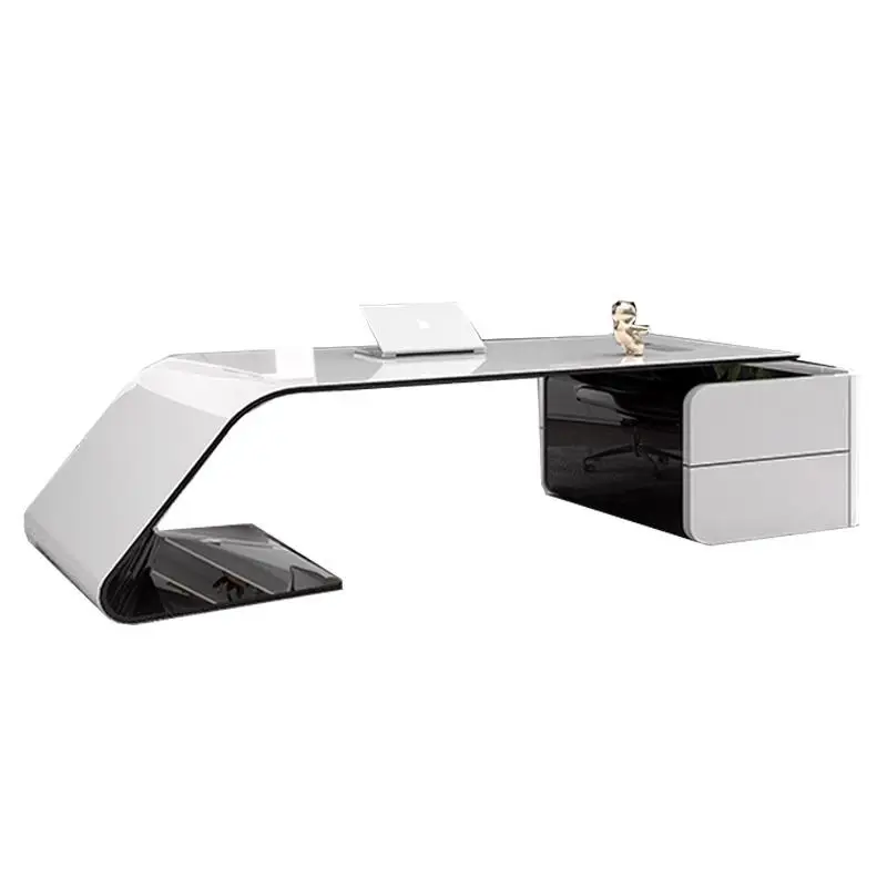 Unique Designer Office Desk คอมพิวเตอร์ Gaming Work Conference Office Desk Boss การอ่านที่ผิดปกติ Vintage Wooden Bureau Furniture