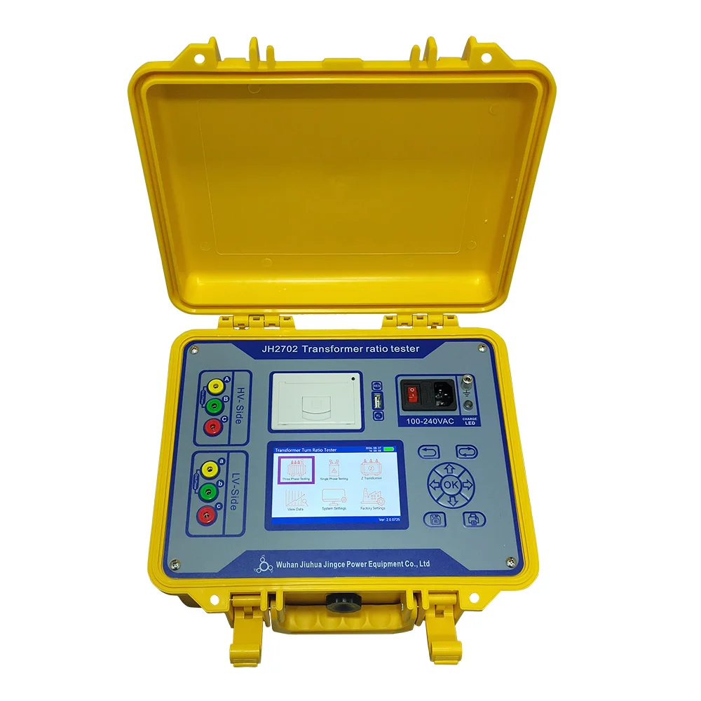 JH2702 Three Phase Voltage Transformer Ratio Tester Built-in Battery Periodic Turns Ratio Group Meter