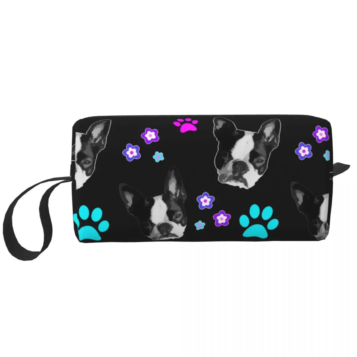 Custom Boston Terrier Gifts Toiletry Bag for Women Dog Lover Makeup Cosmetic Organizer Lady Beauty Storage Dopp Kit Case