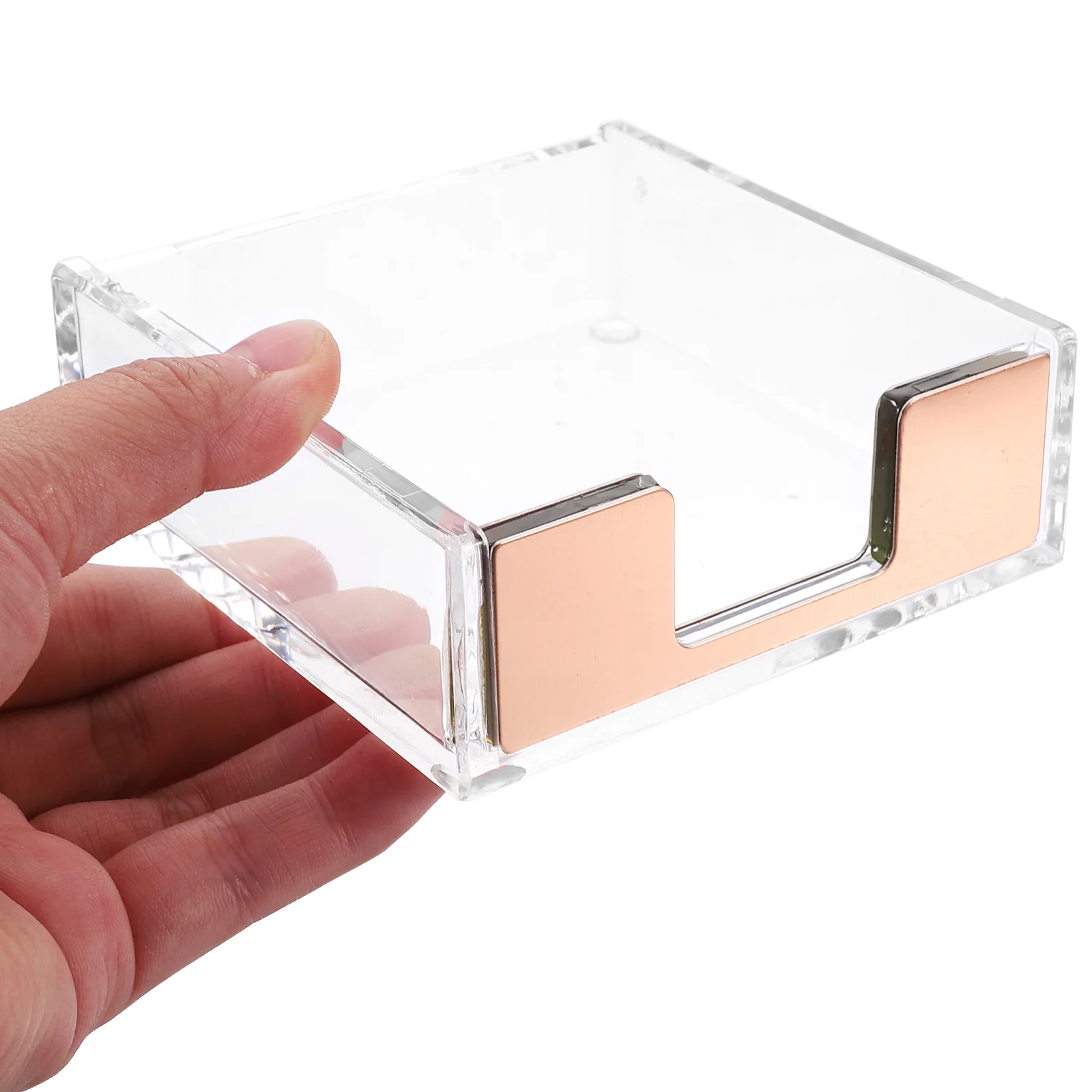 Desktop Transparent Acrylic Note Box Pin Paper Clip Storage and Organization Office Stand Dispenser Memo