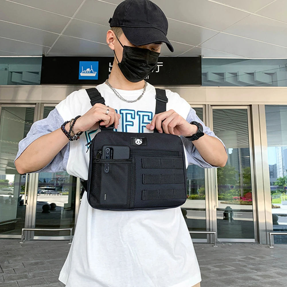 

Men Vest Chest Packs Anti-Theft Oxford Molle Waist Pack Adjustable Safe Multifunctional Lightweight Outdoor Sports Accessories