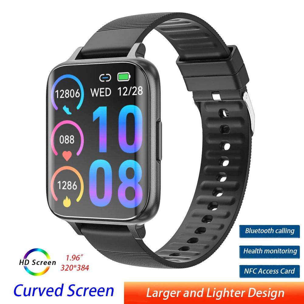 

1.96" Curved Screen Smart Watch Men Women OD1 Smartwatch Sport Fitness Bracelet Waterproof Wrist Watches Men's Wristwatch Clock