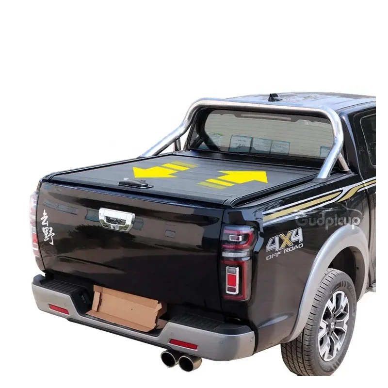 

Retractable aluminum great wall fold tonneau cover pickup truck cover for Great Wall poer 2021