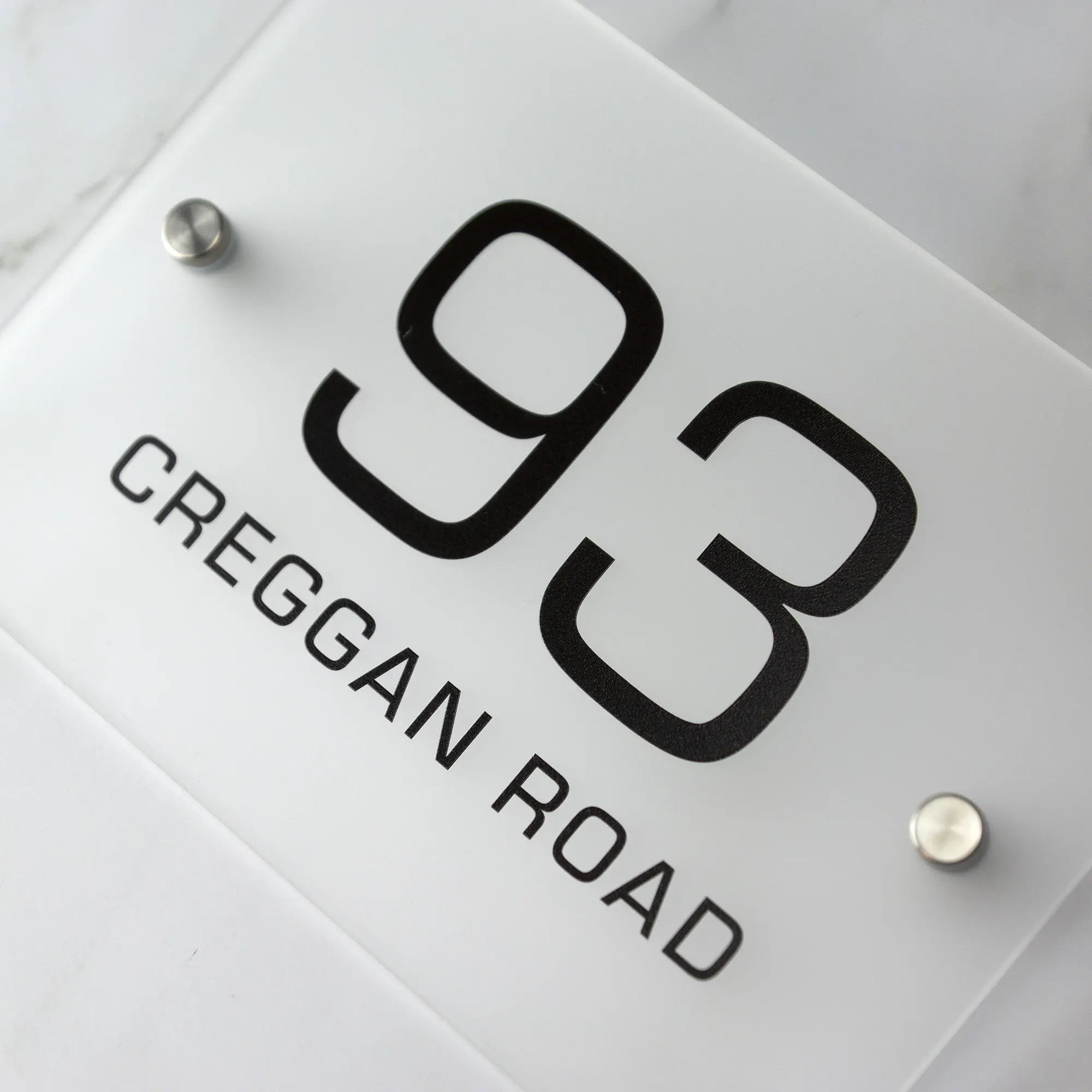 Customized frosted acrylic nameplate with personalized printed acrylic wall address sign