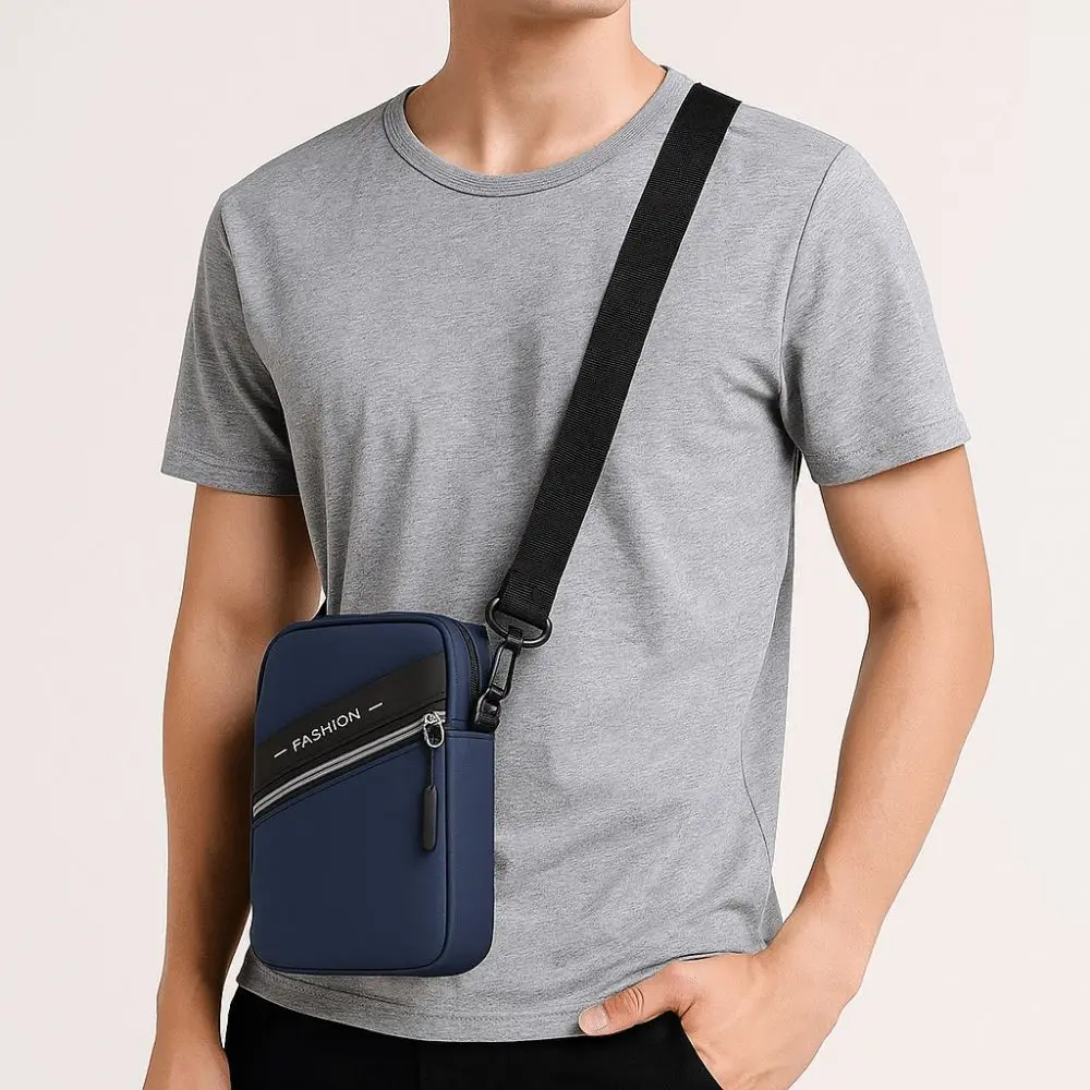 

Fashion Single Shoulder Men's Shoulder Bag Large Capacity Waterproof Man Messenger Bag Multi-Pockets PU Male Crossbody Bag Male