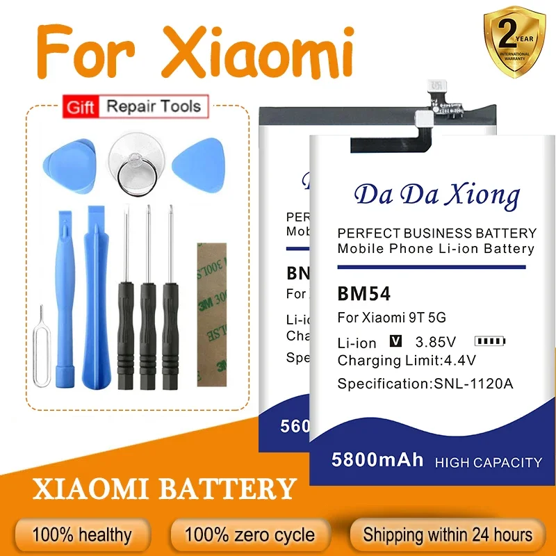 Battery for Xiaomi POCO Redmi Note, BN63, BM54, BM57, BN52, X3, F3, 1, 3, 5C, 9, 10 Play, 8T, 7, 10T, 9T, K30, K40 Lite Pro 5G