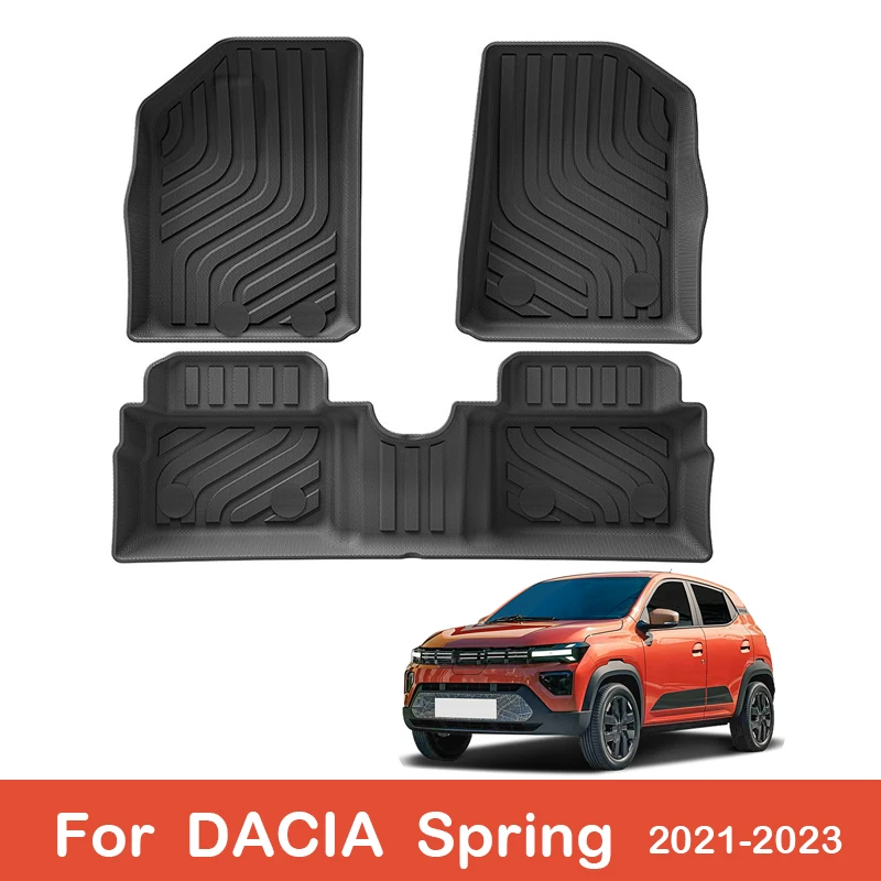 Car Floor Mats For DACIA Spring 2021-2023 Trunk Mat Waterproof Non-slip Boot Liner Tray Car Carpet Kit LHD Cargo Liner Protector