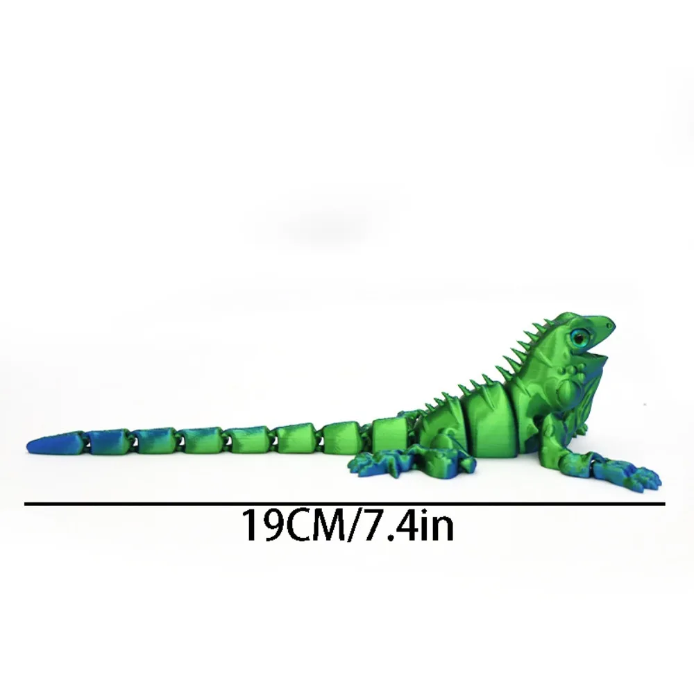 ثلاثية الأبعاد مطبوعة Iguana الحرف اليدوية الحيوان المشتركة نموذج الإبداعية تمثال هدية مزخرفة للمنزل مكتب ديكور نشاط فريد الزواحف الفن