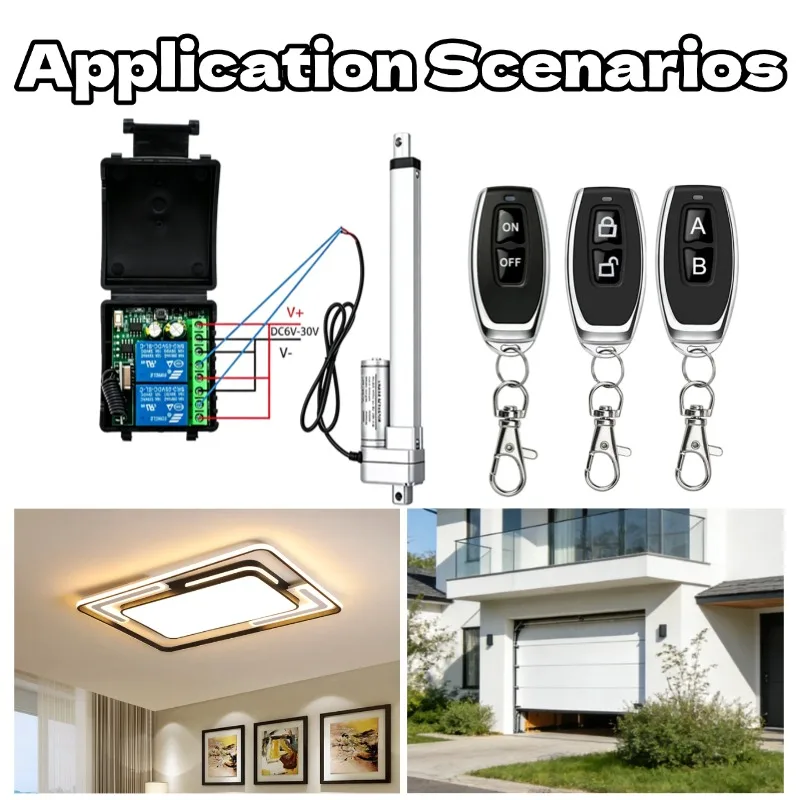 433 MHz RF Remote Control Receiver 2CH Relay Universal DC 6-30V for Garage Door Light LED Fan Motor Signal Transmission