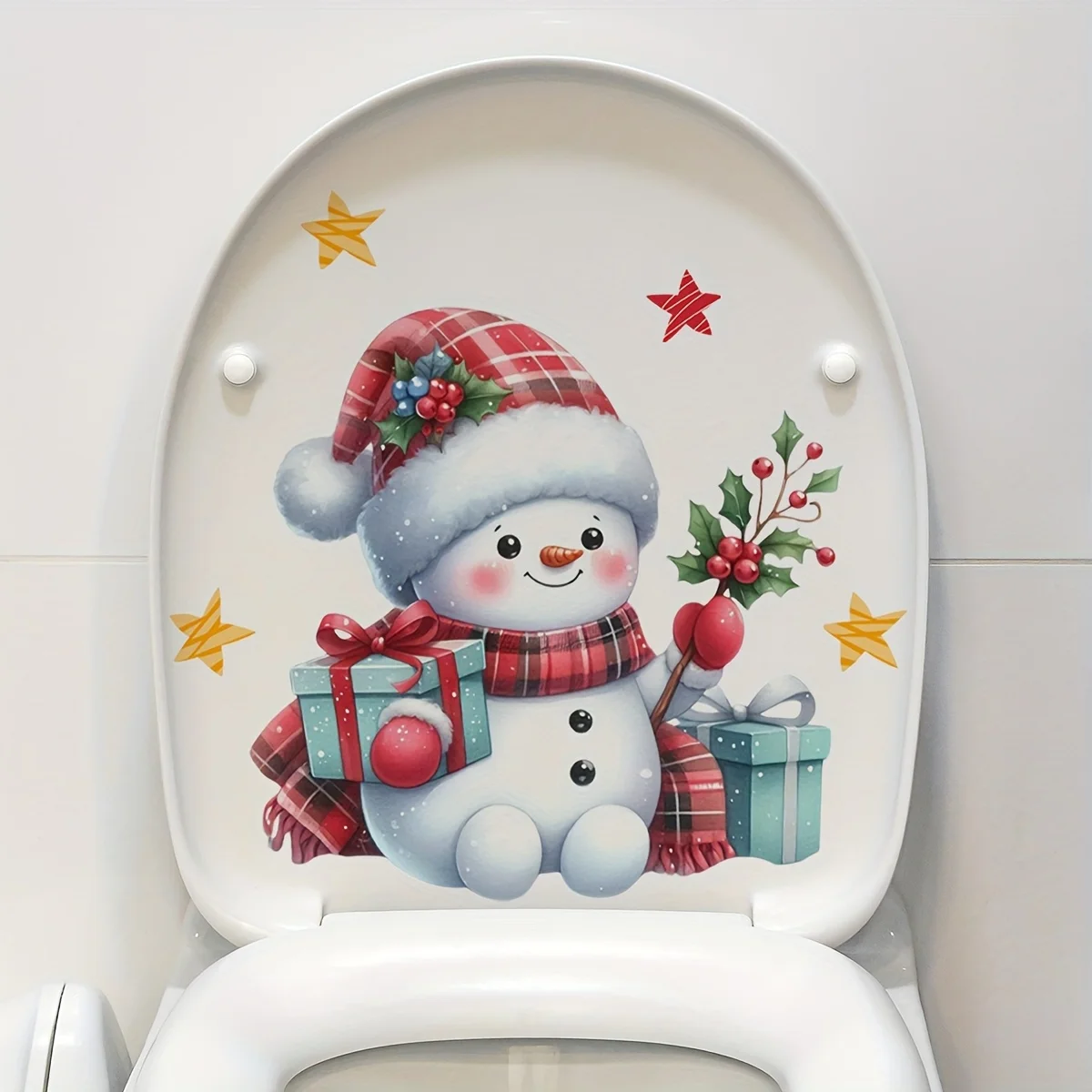 1 قطعة عيد الميلاد يتوهج في الظلام الإبداعية ثلج ذاتية اللصق مقاوم للماء مثالية لشارات الحائط في غرف النوم وغرف المعيشة #6