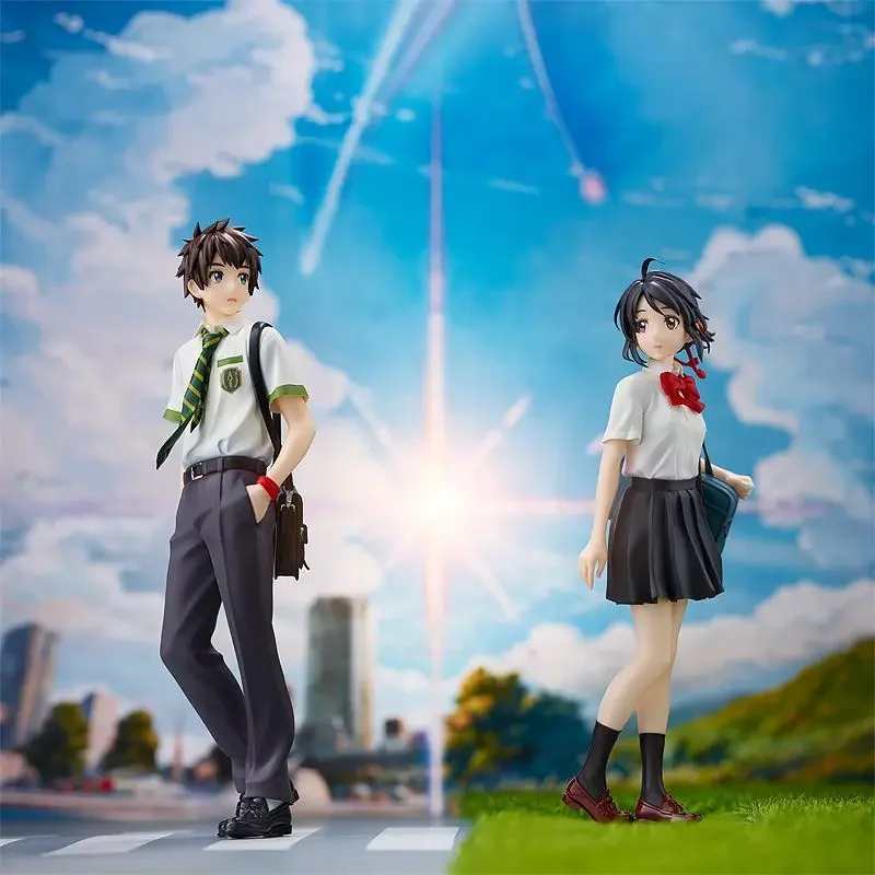 2023 New Anime Your Name 23cm Tachibana Taki & Miyamizu Mitsuha Figure Peripherals PVC Figurines Collectible Doll Toys Gifts