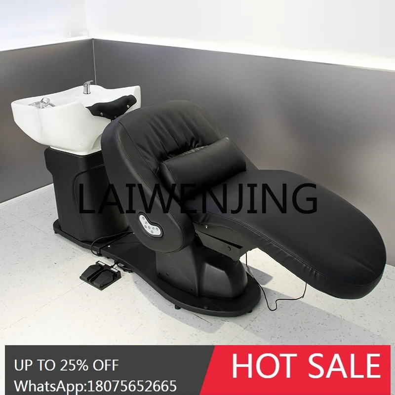 Raymond Electric Lifting Ceramic Basin Hair Salon Half Lying Flushing Bed