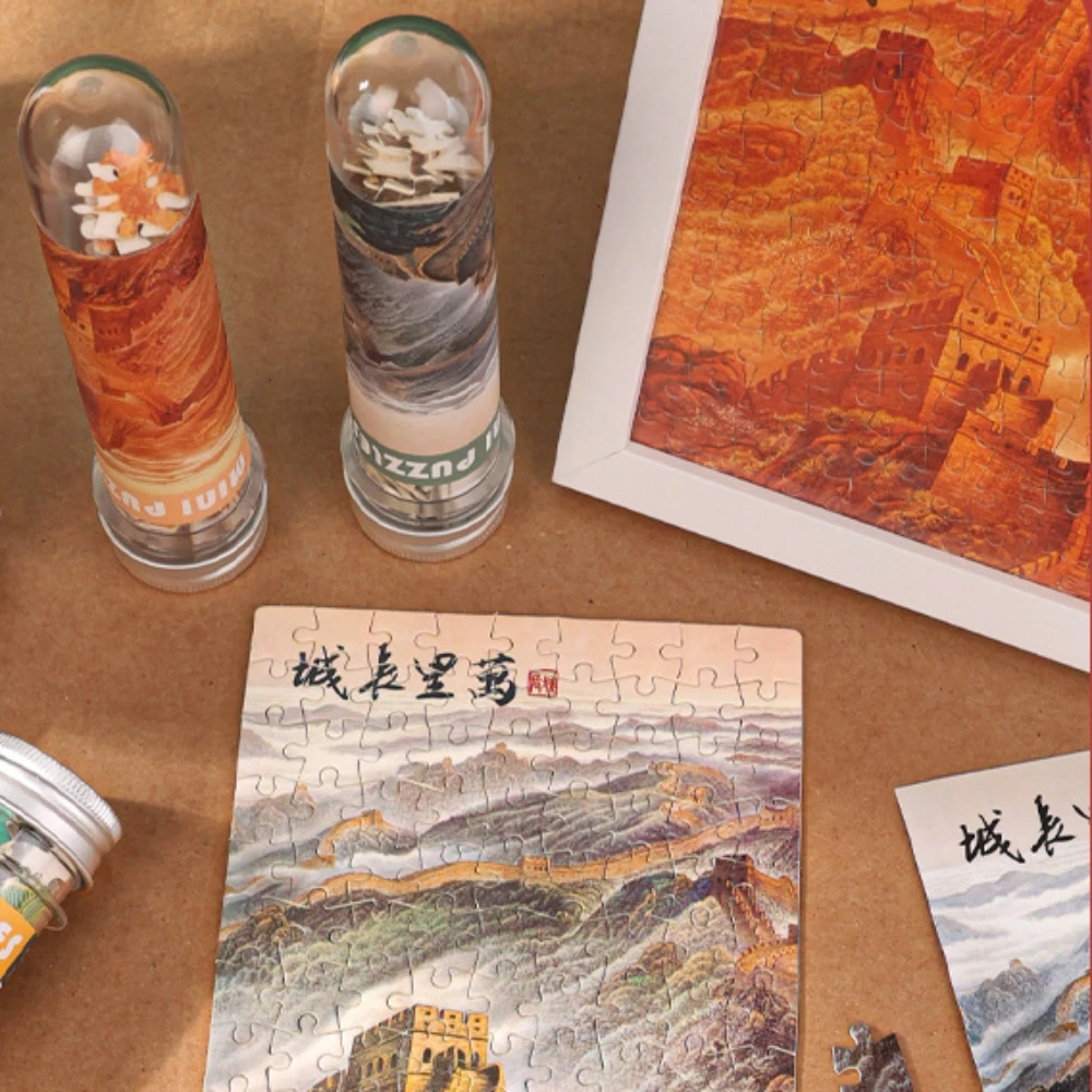 Rompecabezas de papel de 108 piezas, manchas escénicas famosas de China, la gran muralla de la ciudad, puntos de referencia, creaciones culturales de Pekín, recuerdos de ToysTravel