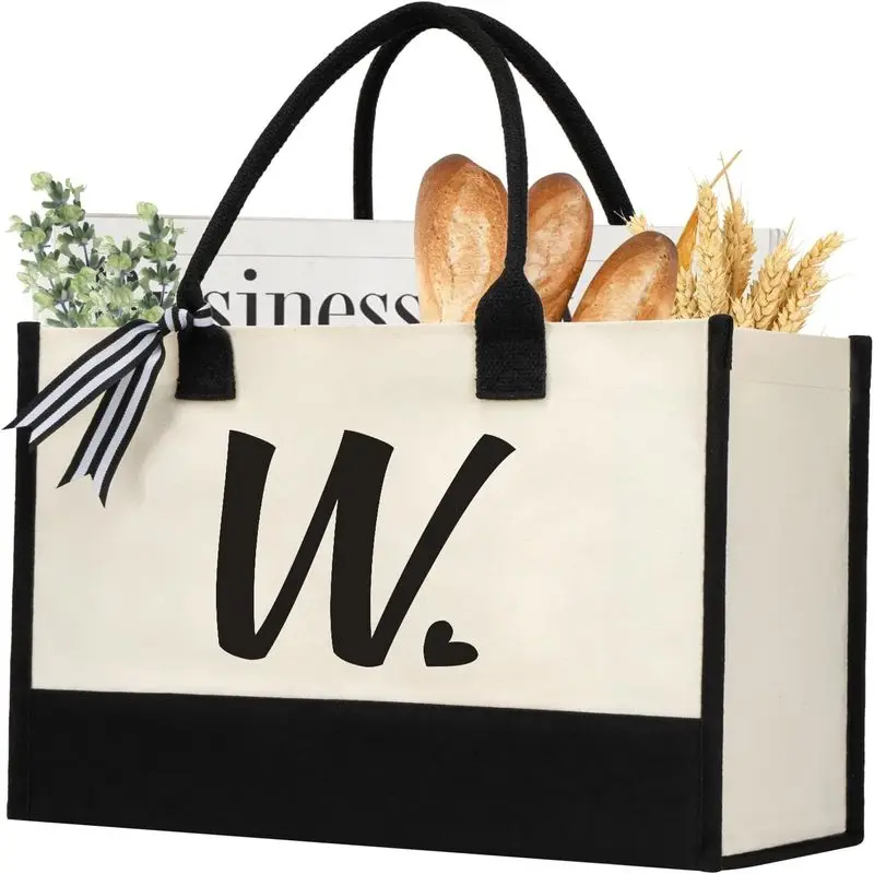 

Начальная холщовая большая сумка, персонализированная пляжная джутовая сумка, подарок для женщин, праздник, подарок на день рождения для друзей, свадьба, Новый год