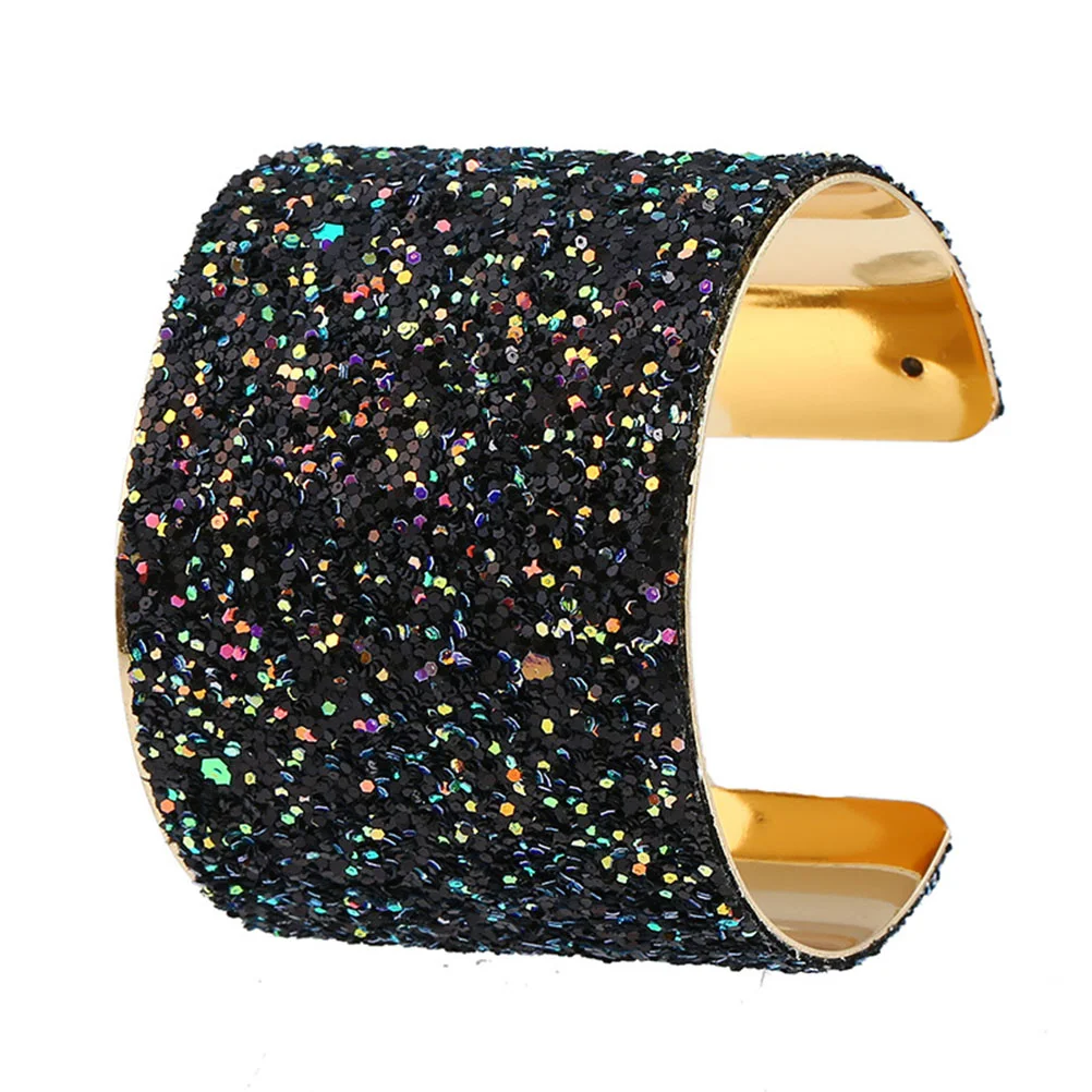 Bracelet Bracelets Wide Open Bangle Cuff Women Sequin Multicolor Personality Miss