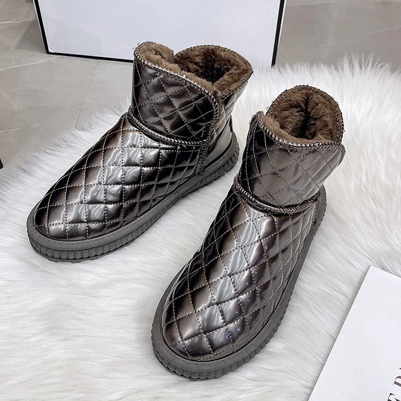 

2024 Fashion Snow Boots Women Winter Warm Plush Boots Casual Shoes Women Ankle Boots Thick-soled Shoes