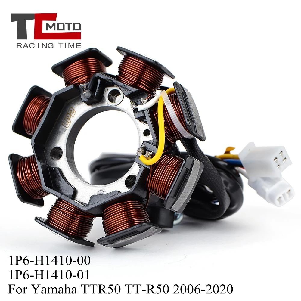 

Катушка статора генератора магнита мотоцикла для Yamaha TTR50 TTR 50 TT-R50 2006-2020 OEM номер 1P6-H1410-00 1P6-H1410-01