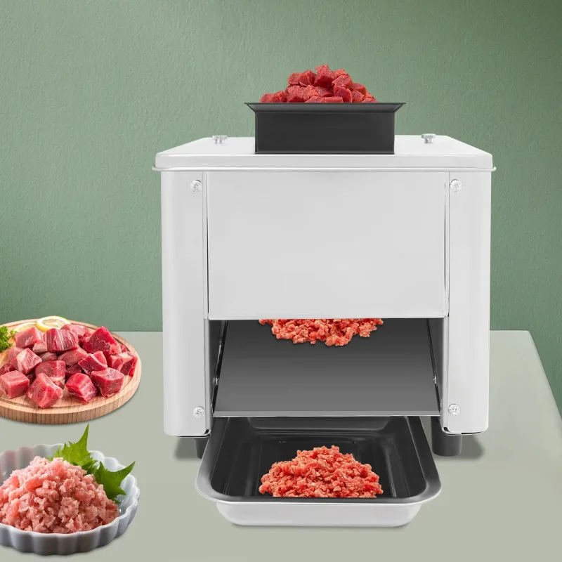 Stainless Steel Meat Cutter Machine,Silver Automatic 15mm Meat Cutting Machine Freestanding 110V Production 150kg for Homes