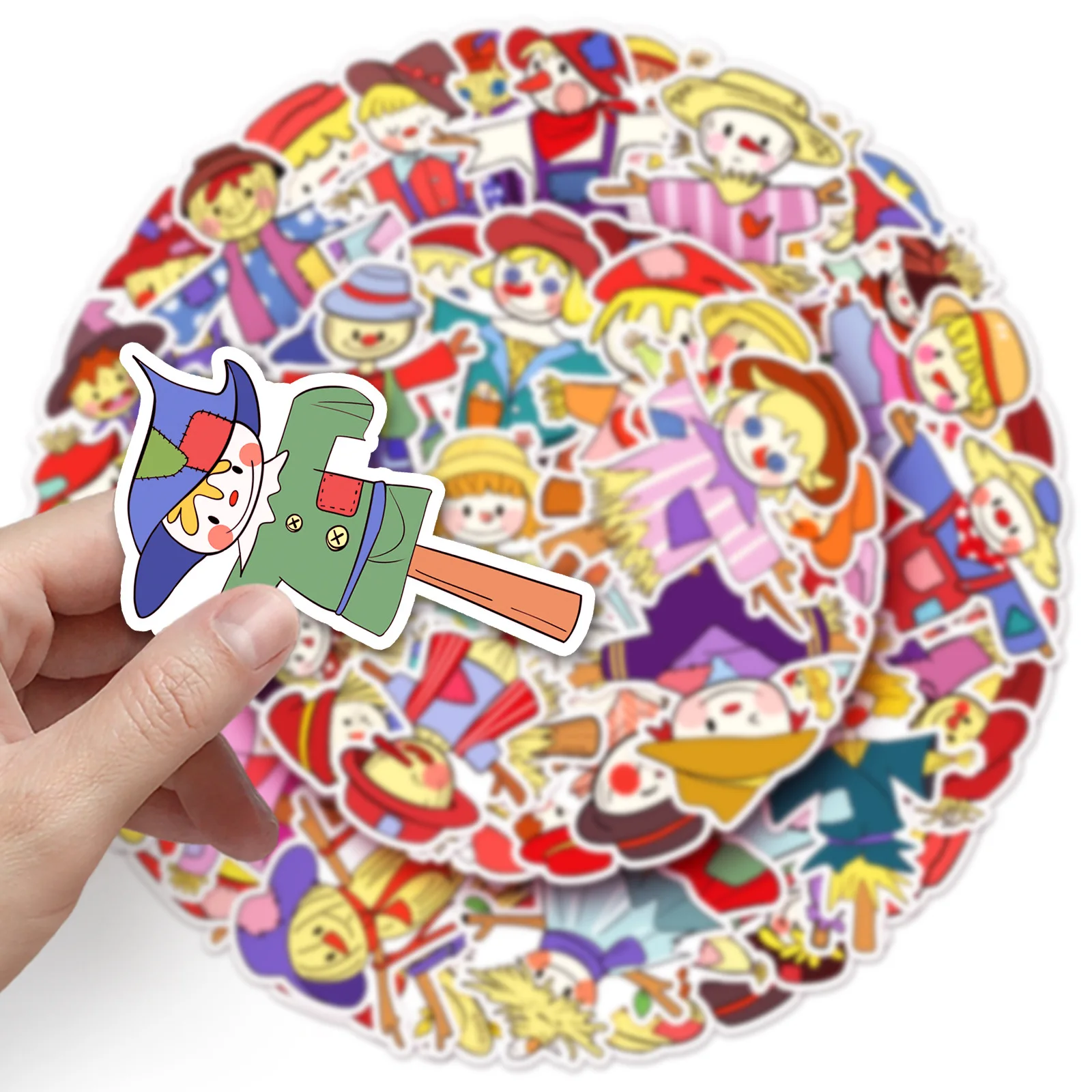 50Pcs Scarecrow Graffiti Stickers Cartoon Cute Hand drawn Decorative Stickers DIY Guitar Phone Laptop Water Cup Skateboard